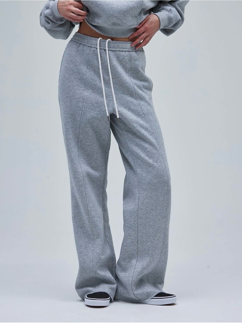 Women's Grey Drawstring Jogger Pants